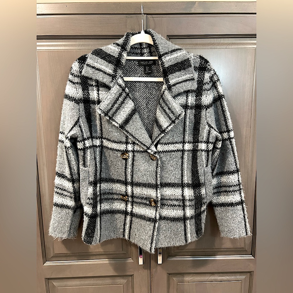 Rachel Zoe Gray Plaid Blazer